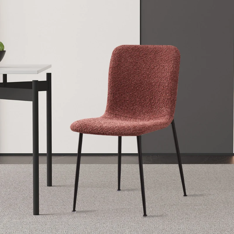 Lot de Chaises Alice laine bouclé Rose