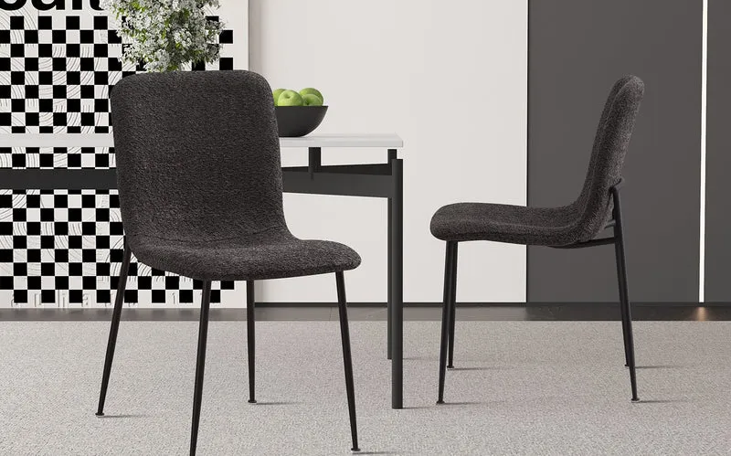 Lot de Chaises Alice laine bouclé gris