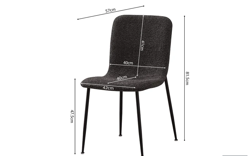 Lot de Chaises Alice laine bouclé gris