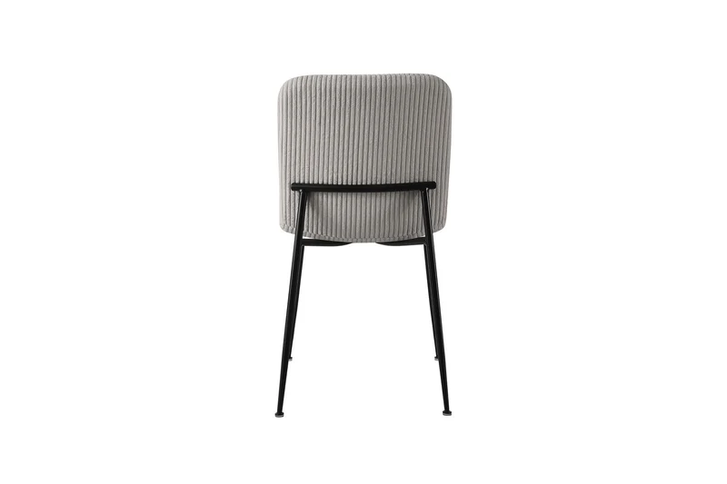 Lot de Chaises Alice velours côtelé gris clair