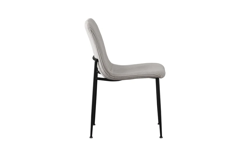 Lot de Chaises Alice velours côtelé gris clair