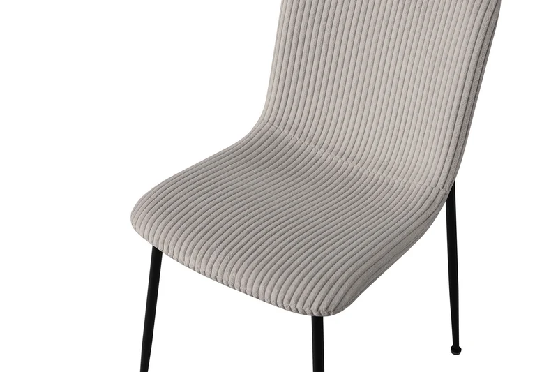 Lot de Chaises Alice velours côtelé gris clair