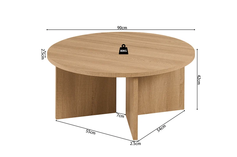 Table basse Drasir Ronde Chêne naturel