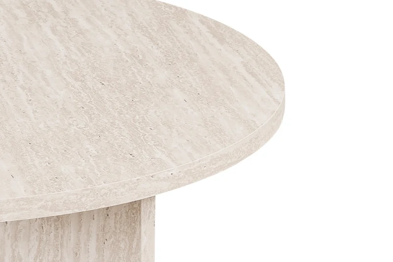Table basse Drasir Ronde effet Travertin Beige