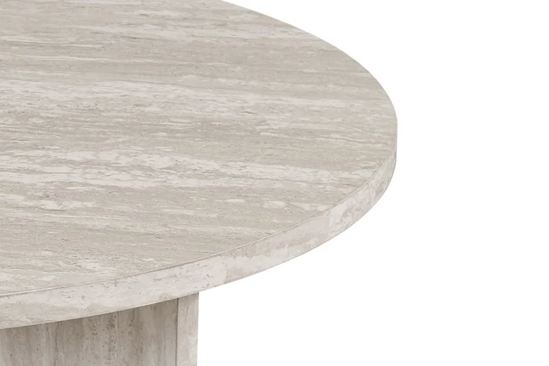 Table basse Drasir Ronde effet Travertin Gris