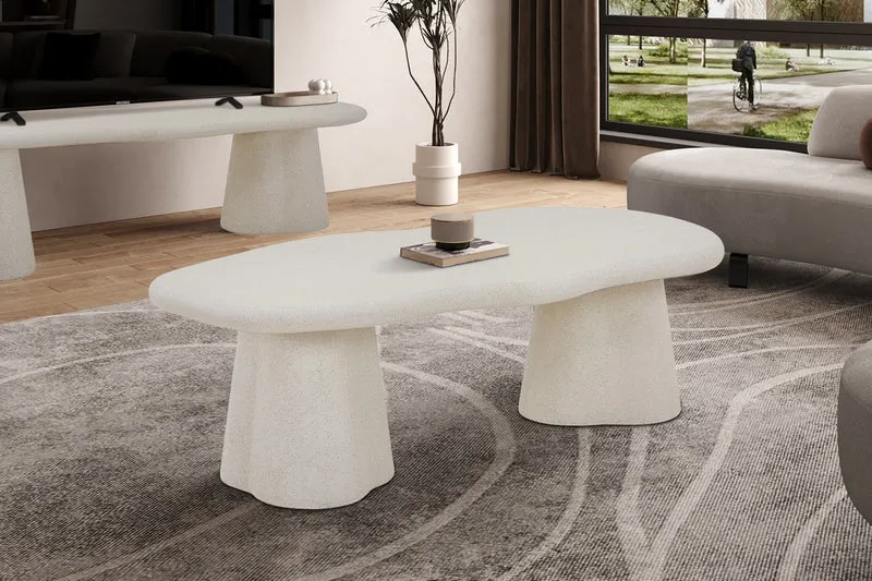 Table basse Faro effet Ciment 130cm Organique