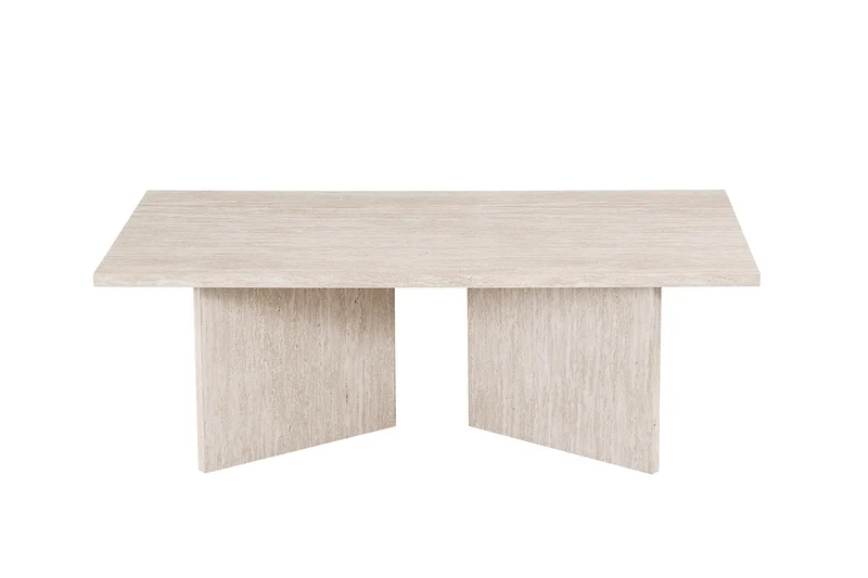 Table basse Litar effet travertin beige