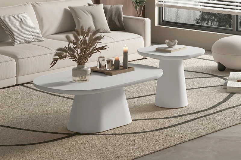 Table basse Tavira 120 cm ovale Ecru