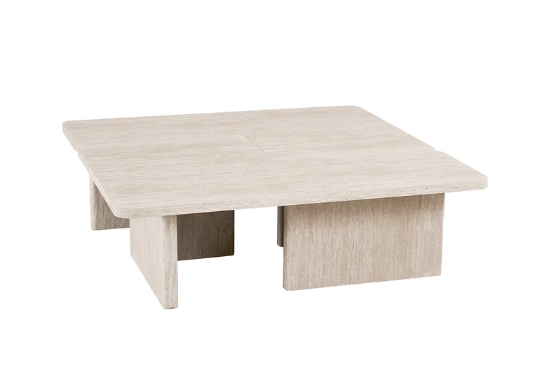Table basse Arallo effet travertin