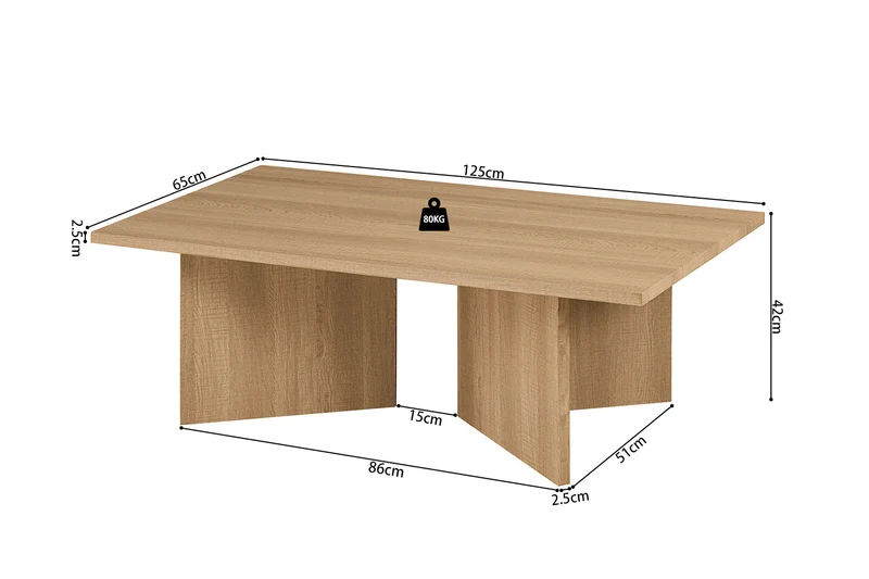 Table basse Litar décor naturel chêne