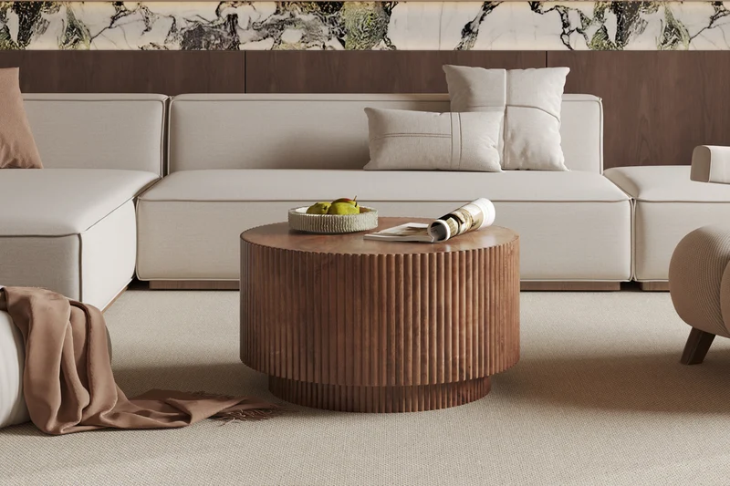 Table basse Ronde Victor bois de manguier