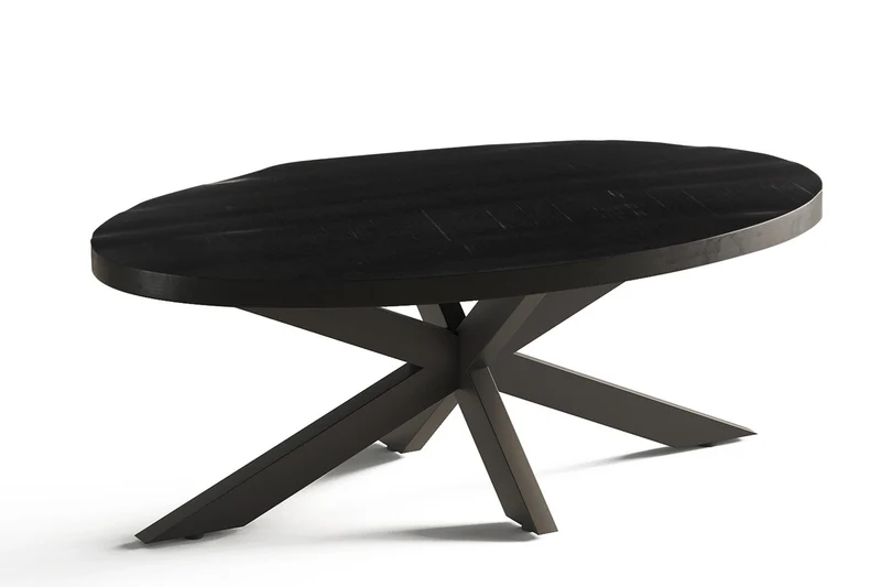 Table basse Madeira Ovale en bois de manguier Noir