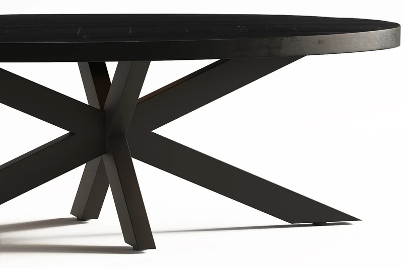 Table basse Madeira Ovale en bois de manguier Noir