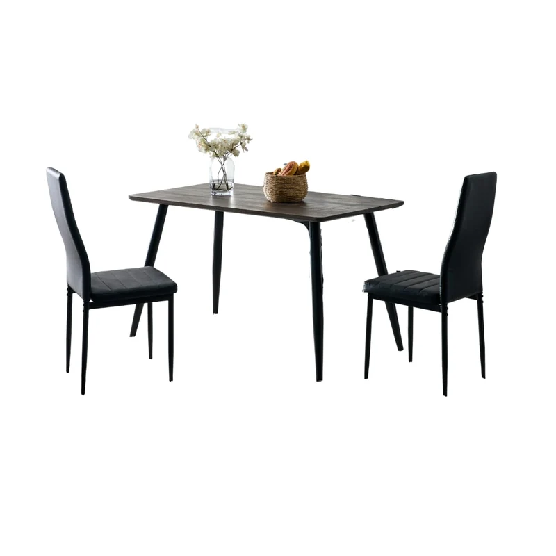 Table à manger style industriel en bois AMMO métal noir