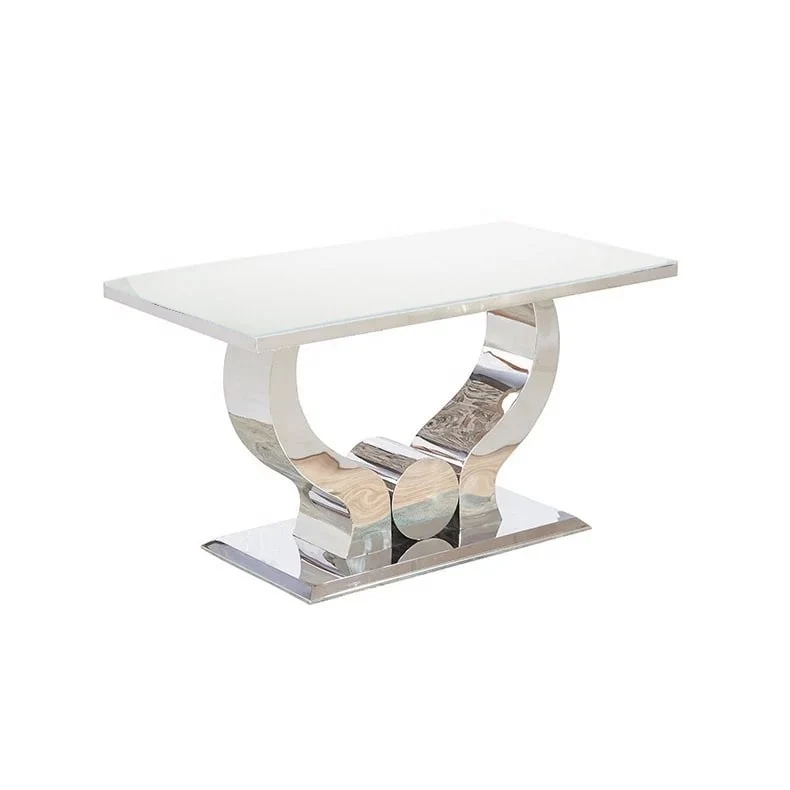 TABLE REPAS TROFY BLANC DE BLANC 150x90x75cm