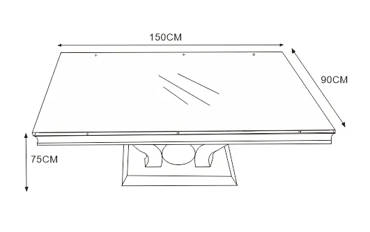 TABLE REPAS TROFY BLANC DE BLANC 150x90x75cm