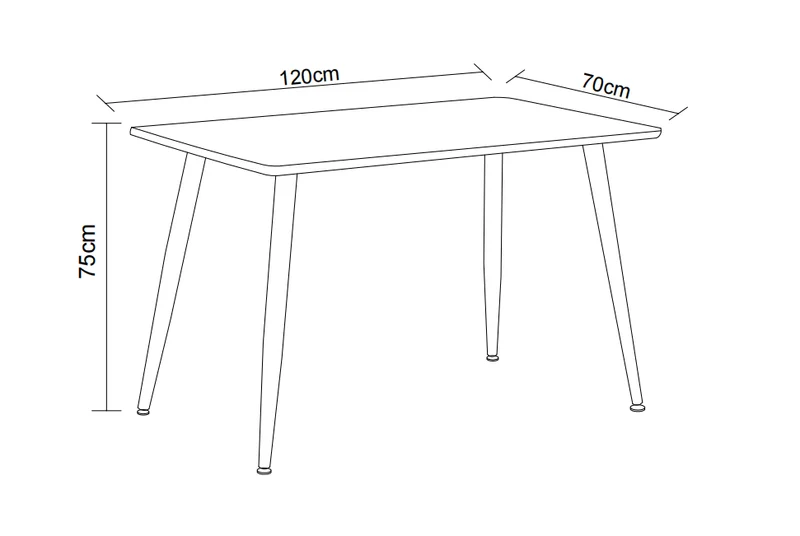 Table à manger style industriel en bois AMMO métal noir