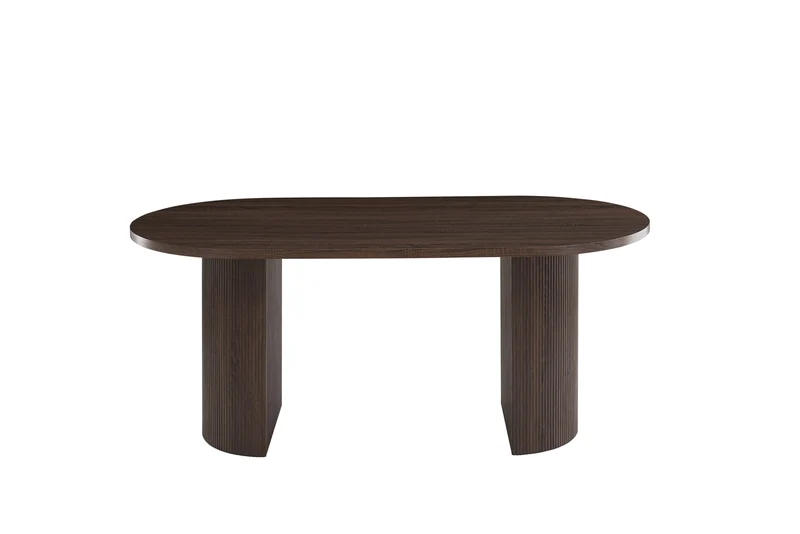 TABLE A MANGER NEW ANNA PIED EFFET NOYER PLATEAU EFFET NOYER 180x90x75cm