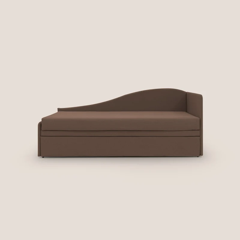 Nolo Canapé duplex avec lits jumeaux et tissu effet coton imperméable T13 marron