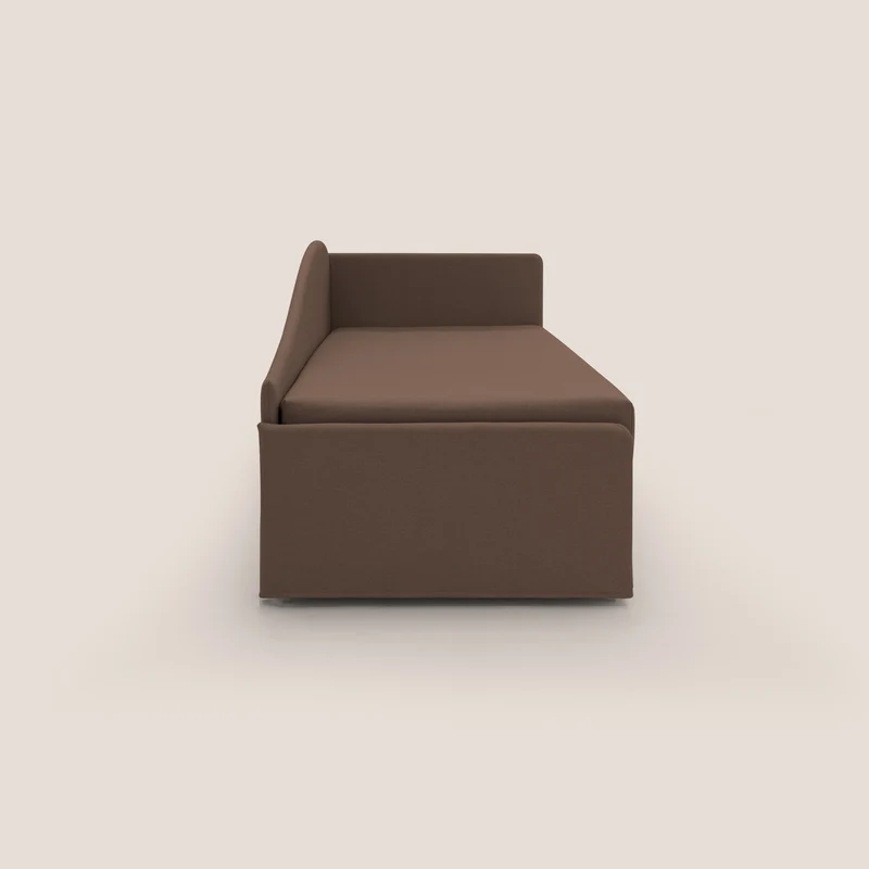 Nolo Canapé duplex avec lits jumeaux et tissu effet coton imperméable T13 marron