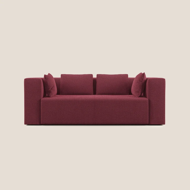Nettuno canapé moderne modulable en bouclette douce T07 rouge