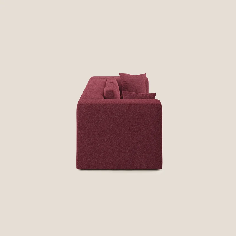 Nettuno canapé moderne modulable en bouclette douce T07 rouge