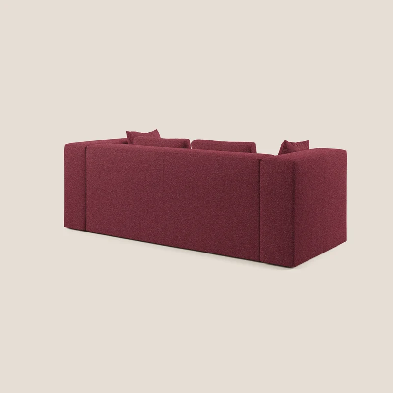 Nettuno canapé moderne modulable en bouclette douce T07 rouge