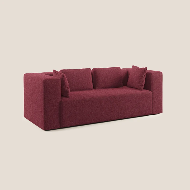 Nettuno canapé moderne modulable en bouclette douce T07 rouge