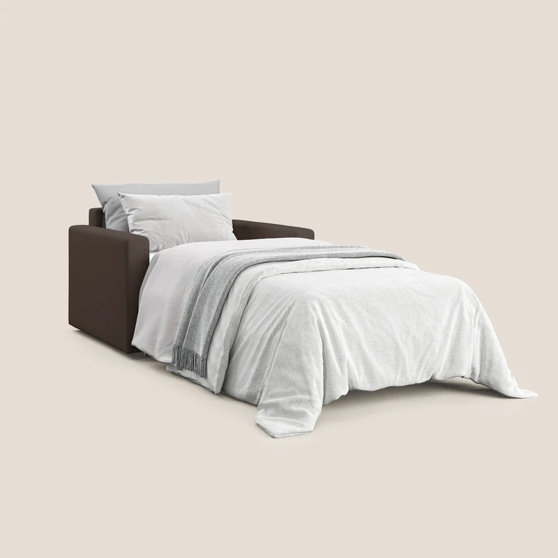 Chris Fauteuil convertible en tissu imperméable T13 marron