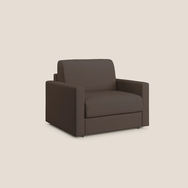 Chris Fauteuil convertible en tissu imperméable T13 marron