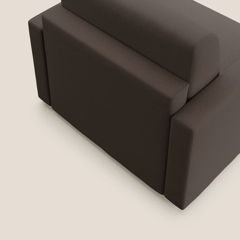 Chris Fauteuil convertible en tissu imperméable T13 marron