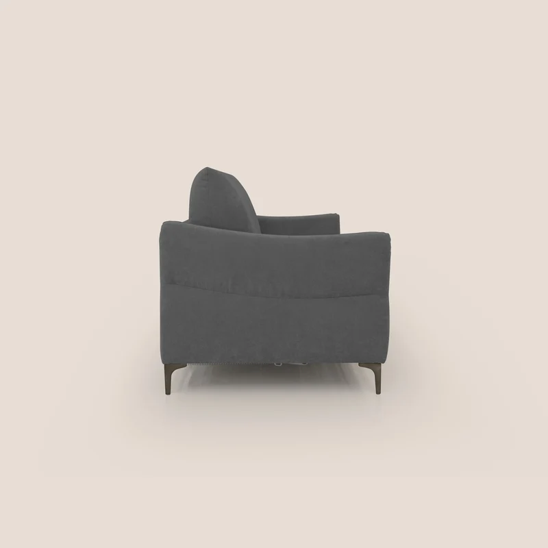 Dalia canapé convertible avec matelas H 18cm et pieds hauts en tissu détachable raffiné T17 anthracite