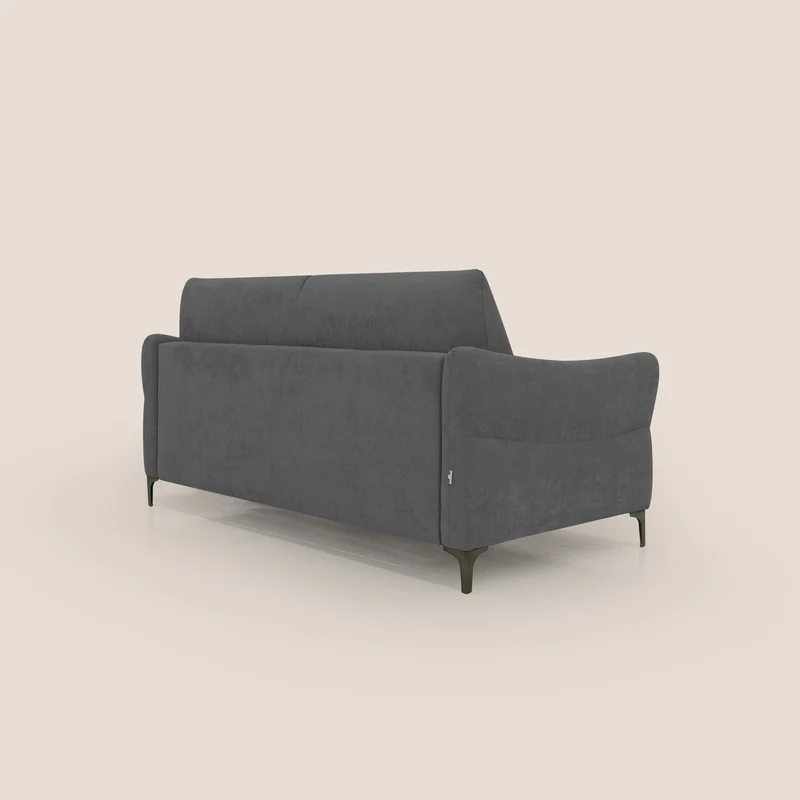 Dalia canapé convertible avec matelas H 18cm et pieds hauts en tissu détachable raffiné T17 anthracite