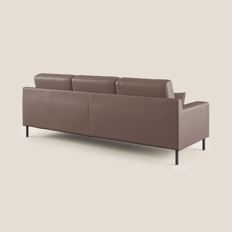 Uranio Canapé d'angle moderne réversible en simili cuir imperméable T04 marron