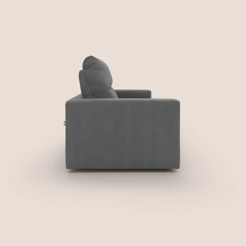 Paloma canapé convertible avec matelas de 18 cm en Aloe Vera en tissu imperméable gris