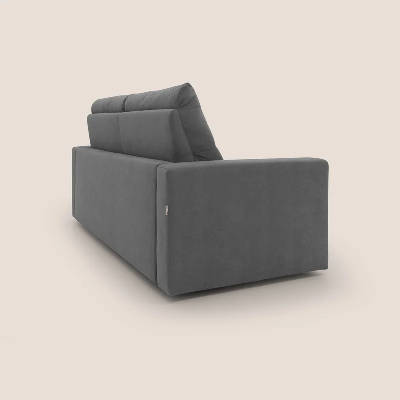 Paloma canapé convertible avec matelas de 18 cm en Aloe Vera en tissu imperméable gris