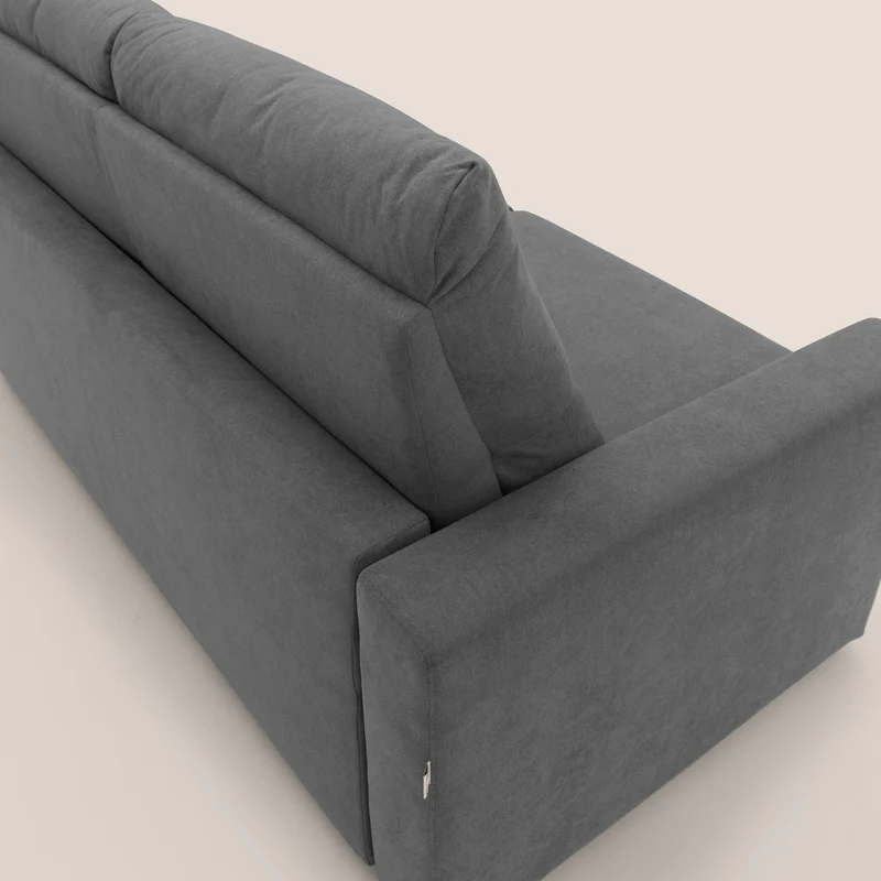 Paloma canapé convertible avec matelas de 18 cm en Aloe Vera en tissu imperméable gris