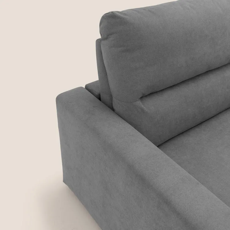 Paloma canapé convertible avec matelas de 18 cm en Aloe Vera en tissu imperméable gris