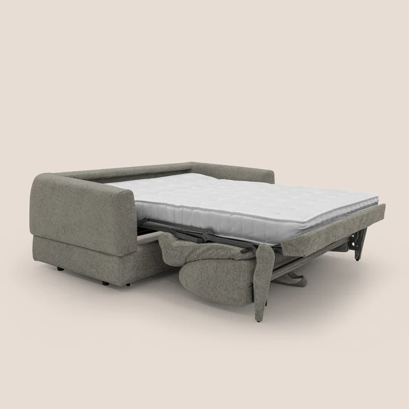 Happy Canapé convertible avec matelas H18 cm en tissu imperméable T10 taupe