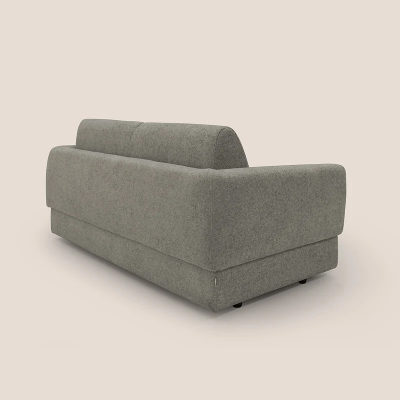 Happy Canapé convertible avec matelas H18 cm en tissu imperméable T10 taupe