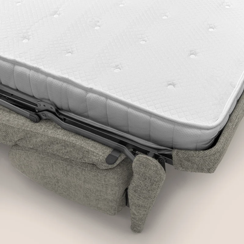 Happy Canapé convertible avec matelas H18 cm en tissu imperméable T10 taupe