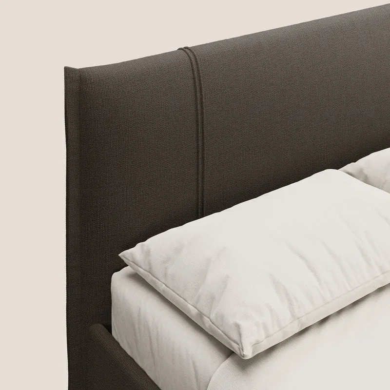 Alicia lit rembourré avec coffre de rangement en tissu imperméable T14 marron