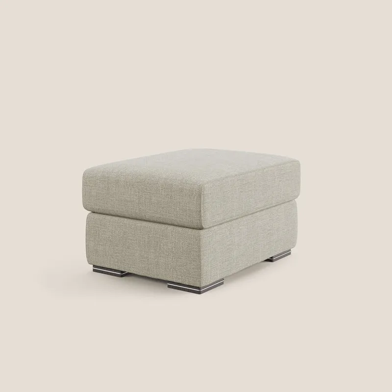 Sun pouf coffre en tissu imperméable doux entrelacé T06 crème