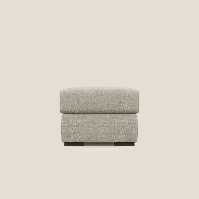 Sun pouf coffre en tissu imperméable doux entrelacé T06 crème