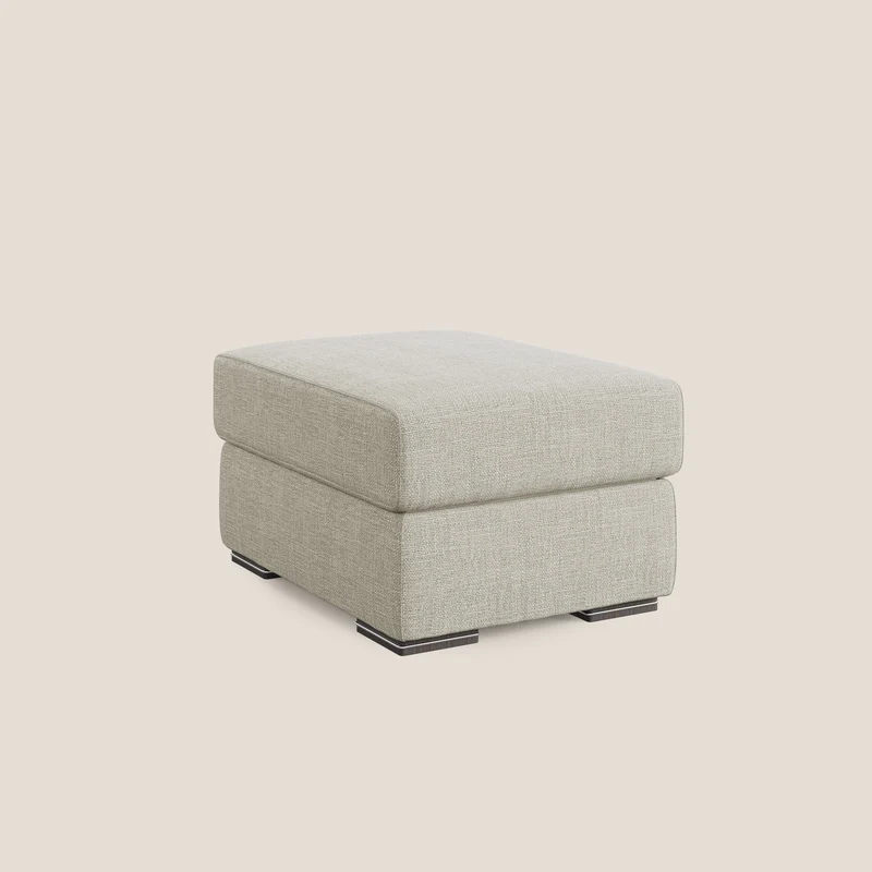 Sun pouf coffre en tissu imperméable doux entrelacé T06 crème