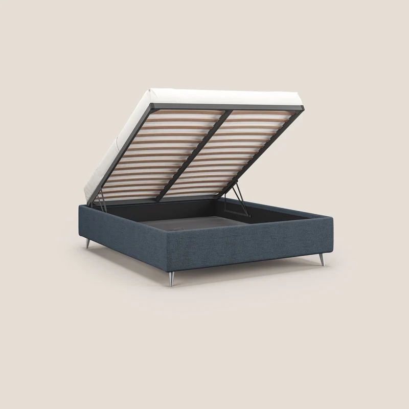 Febe sommier compact avec coffre de grande capacité en tissu imperméable T03 bleu