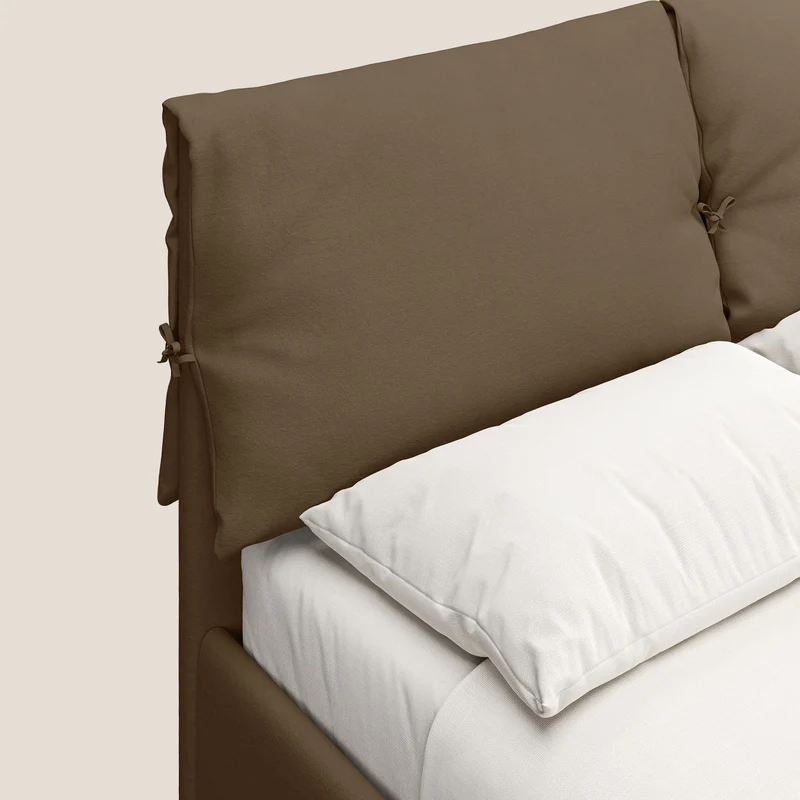 Susan lit rembourré avec coffre complètement déhoussable en microfibre détachable T11 marron