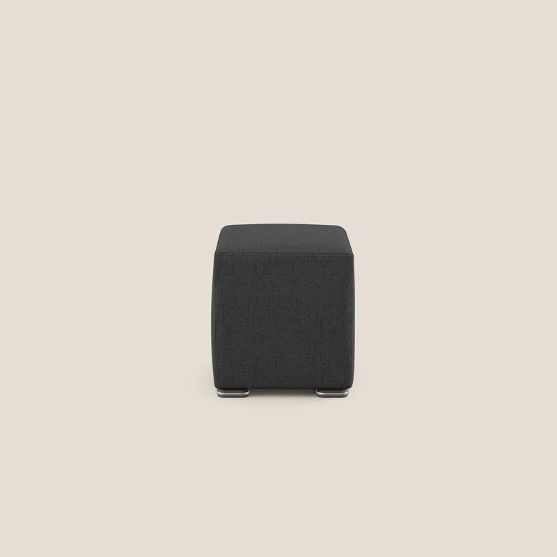 Cube pouf en tissu doux imperméable FELIS T03 anthracite