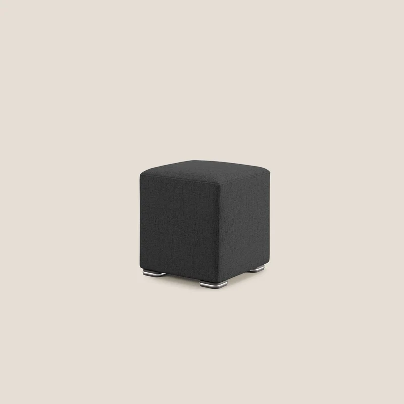 Cube pouf en tissu doux imperméable FELIS T03 anthracite