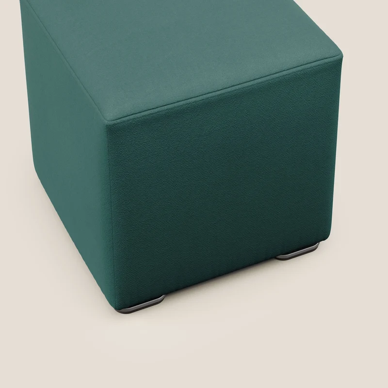 Cube pouf en microfibre détachable T11 bleu canard